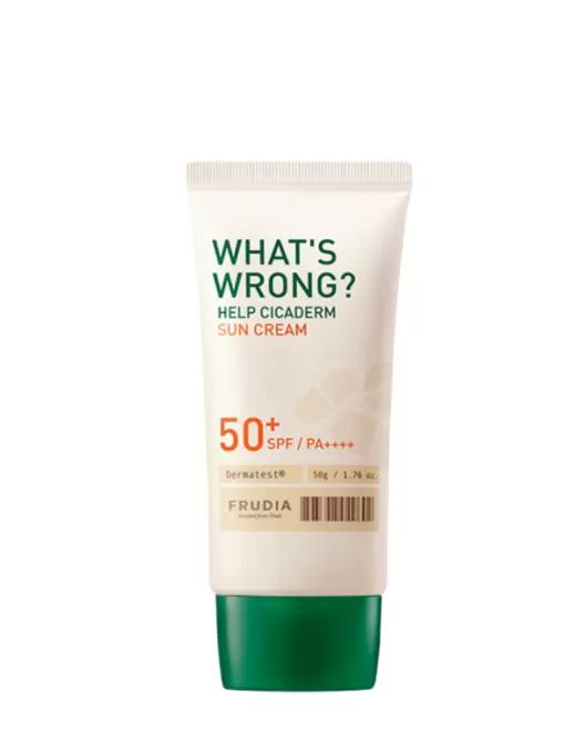 Frudia Cremă pentru protecție solară What’s Wrong Help Cicaderm SPF50+ PA++++, 50 gr